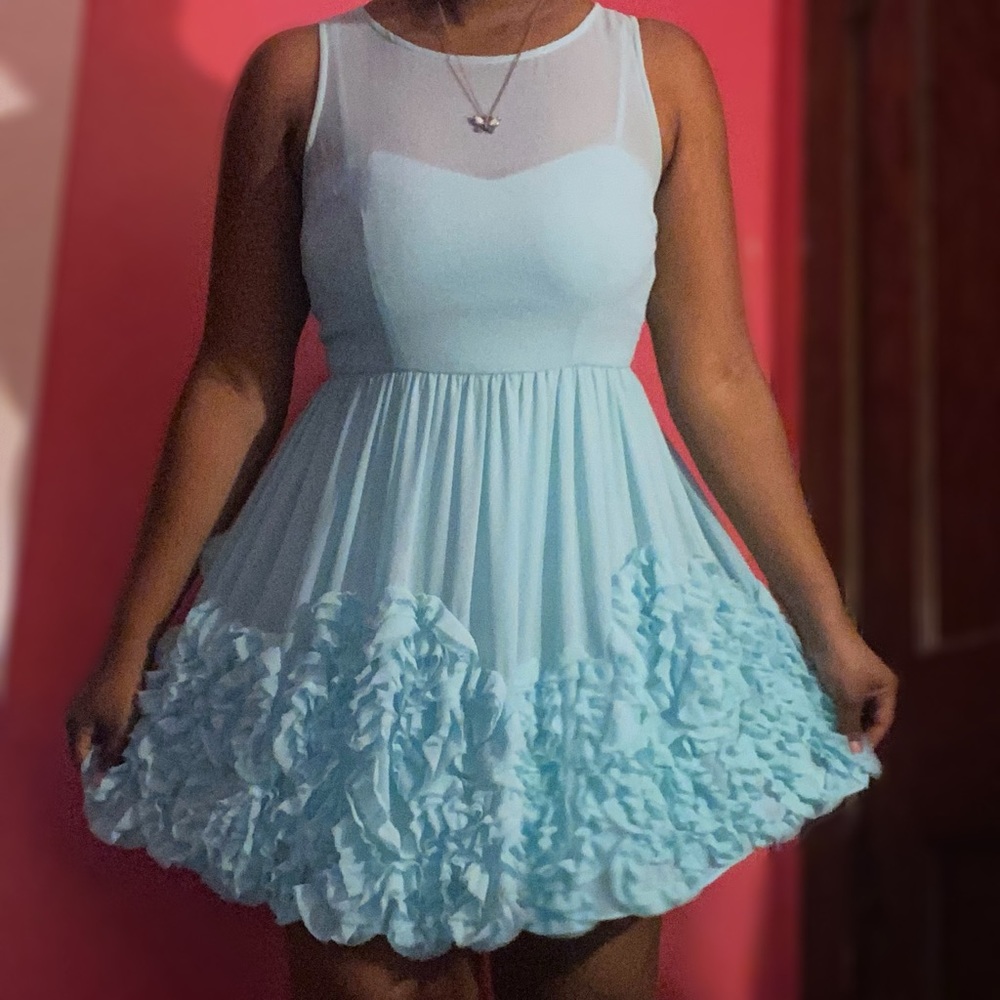 Blue Ruffled Dress